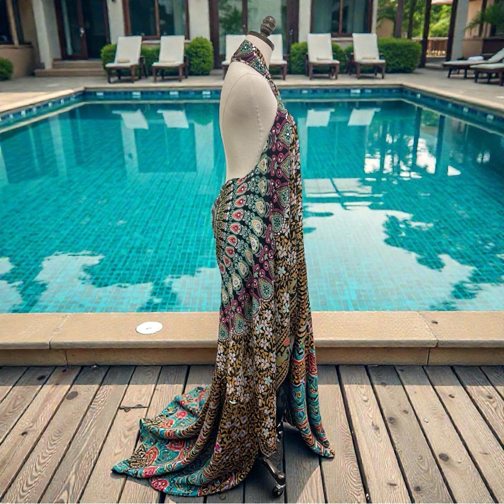 **LIKE NEW** Pareos Del Mar Floral Halter Swim Coverup - Picture 2 of 5